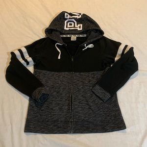 Pink vS zip up hoodie black gray & white XS